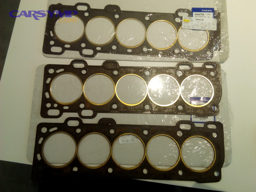 Example of pre-cut head gaskets showing precise port and bore openings