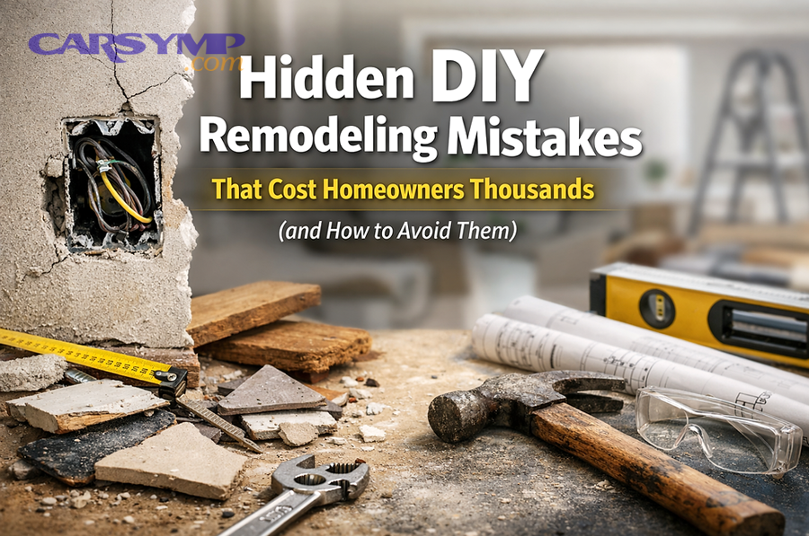 personal protective equipment including safety glasses gloves hard hat and respirator laid out for home repair project