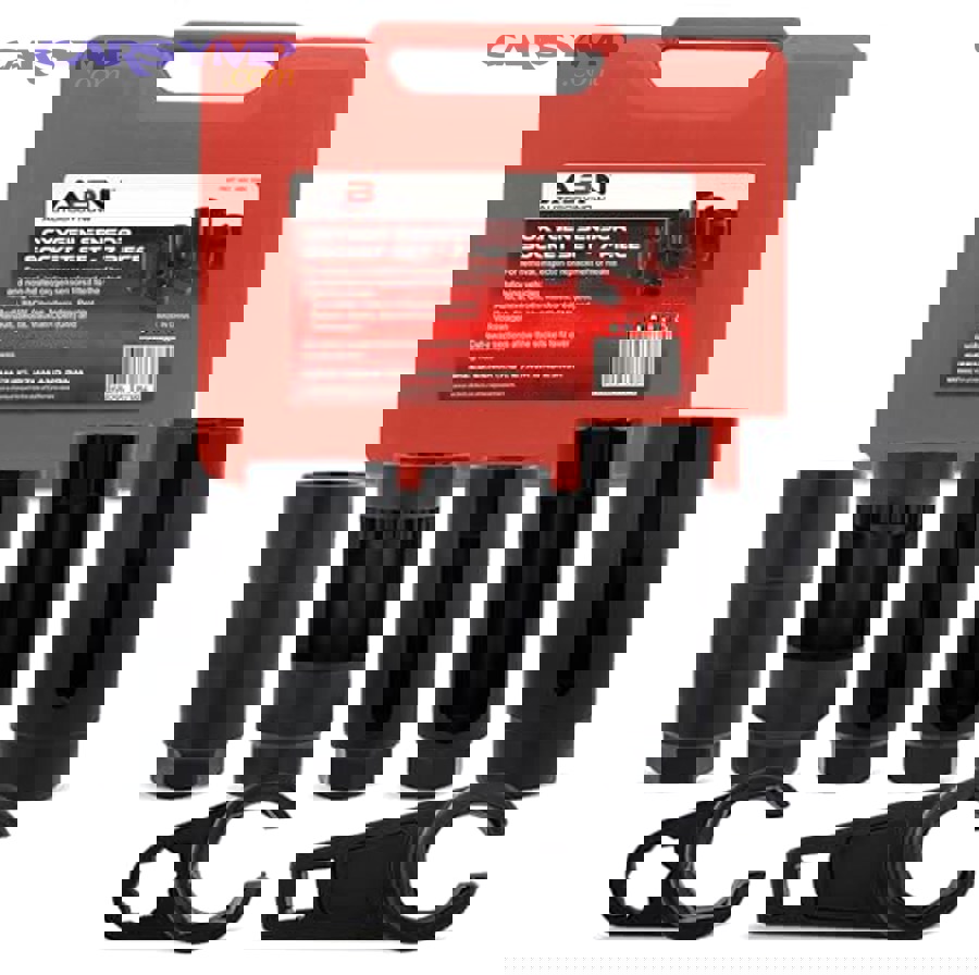 Deep slotted 22mm oxygen sensor socket tool