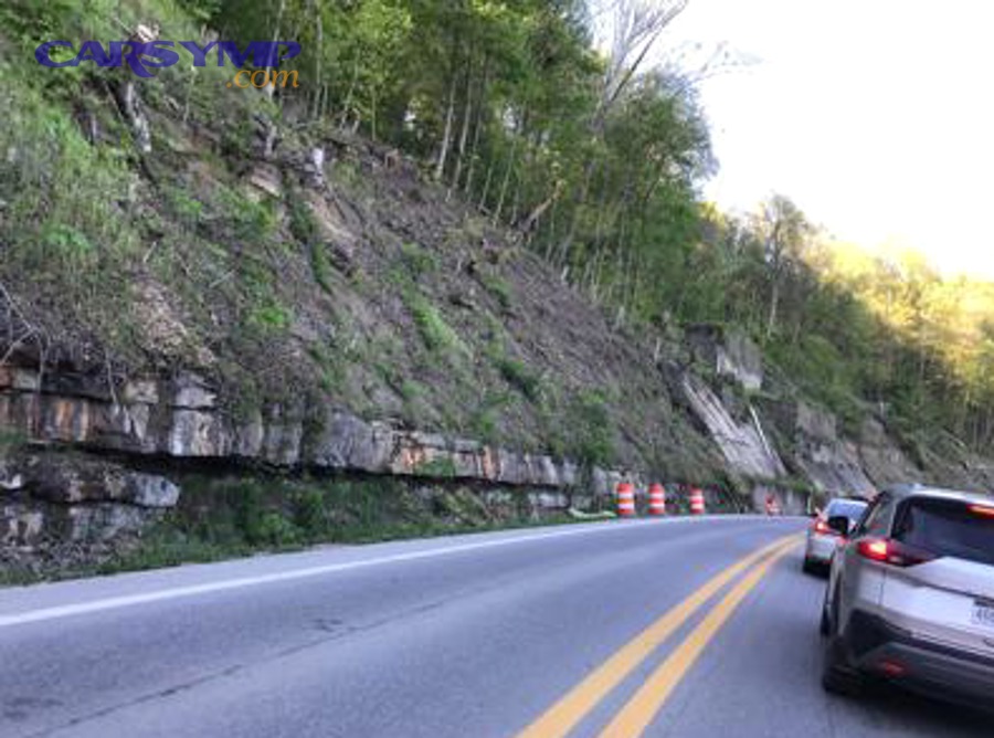 Coolant reservoir cap and engine bay detail