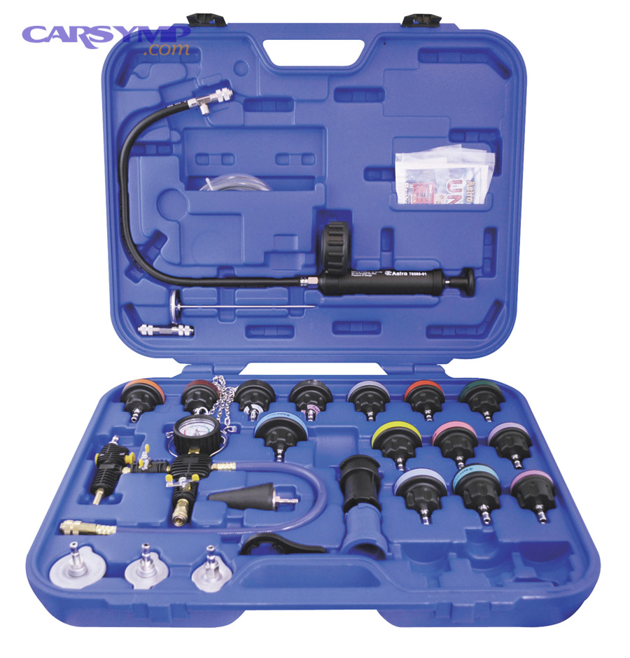 Cooling system radiator pressure test kit