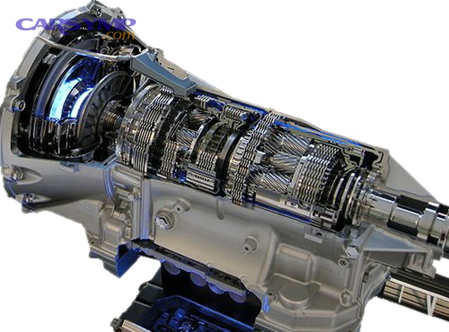 Cutaway view of an automatic transmission showing internal components