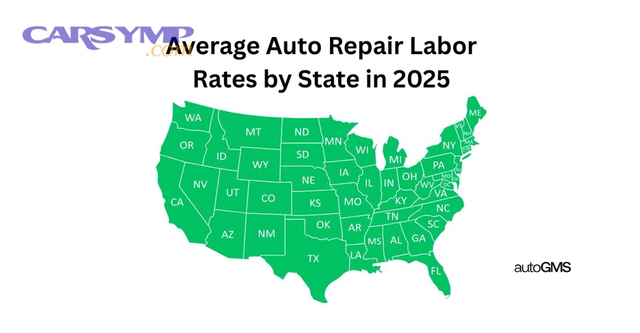 Auto mechanic performing service in a repair shop bay