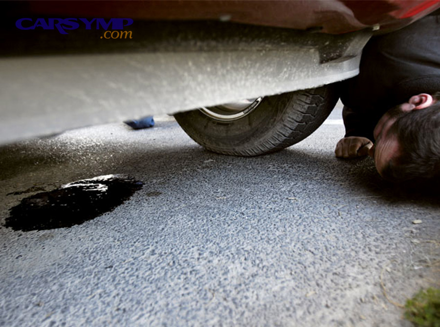 Flashlight used to inspect underbody wetness when tracing leaks