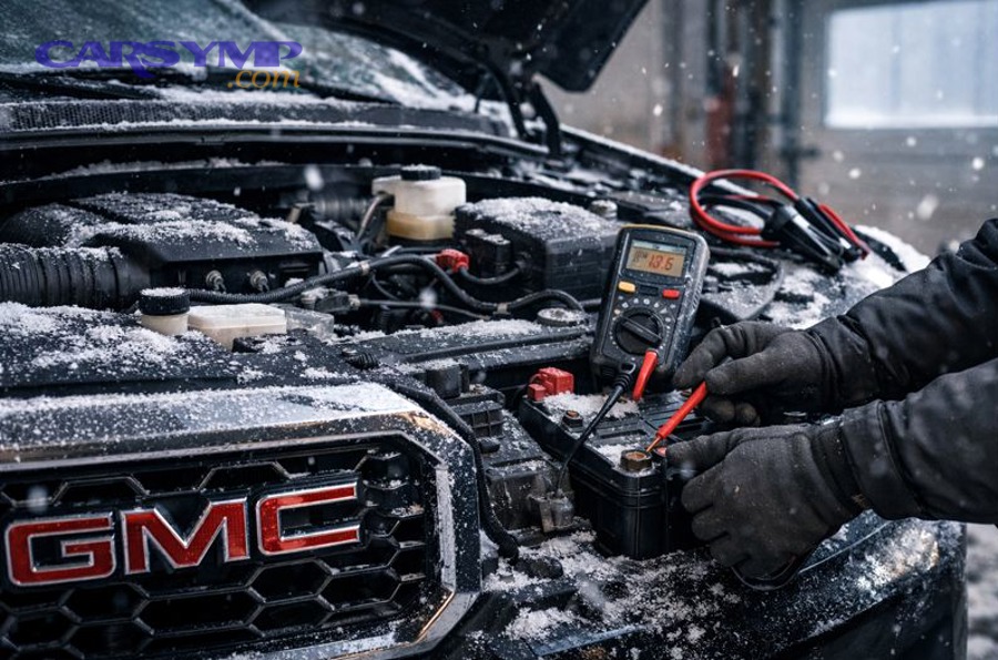 Car battery in engine bay