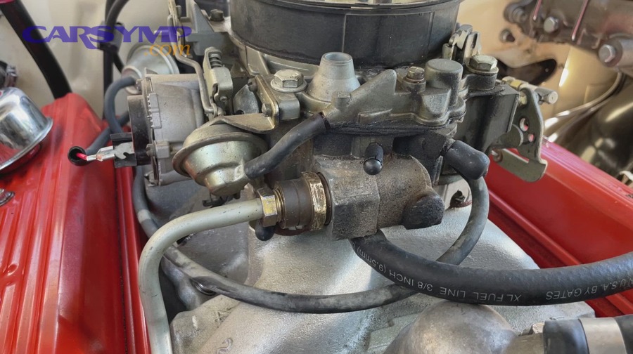 Inspecting fuel lines and filter area for leaks after service