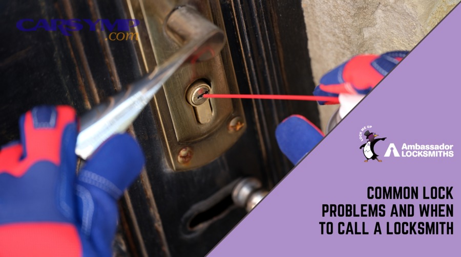 Car ignition area showing key inserted