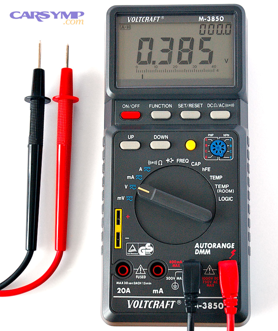 Digital multimeter photo used for measuring voltage, resistance, and continuity
