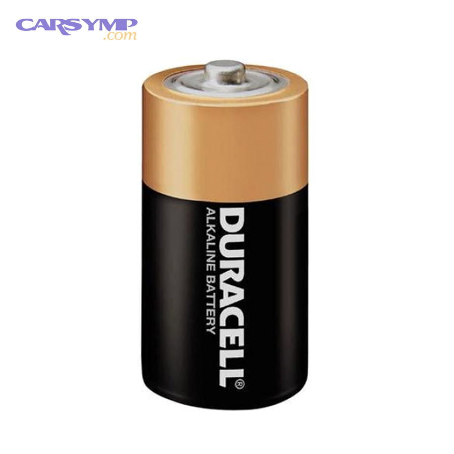 Car battery terminals showing positive and negative posts