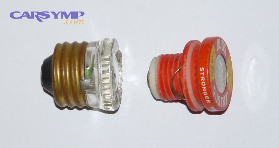 Edison-base plug fuse next to Type S fuse