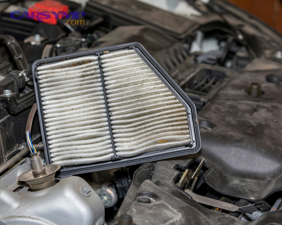 car dashboard illuminated check engine light