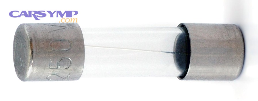 Glass cartridge fuse close-up