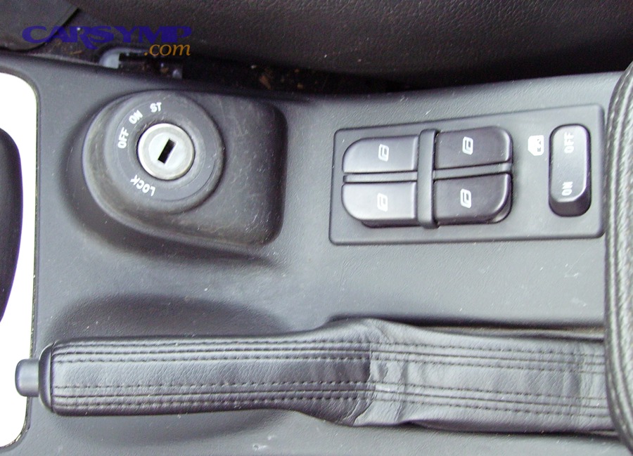 Ignition switch location example (between seats in some vehicles)