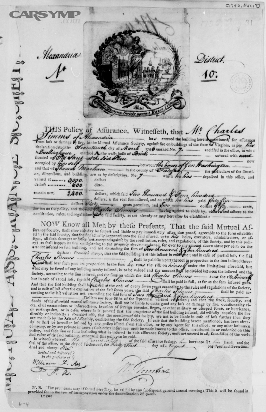 Insurance contract document illustrating policy paperwork