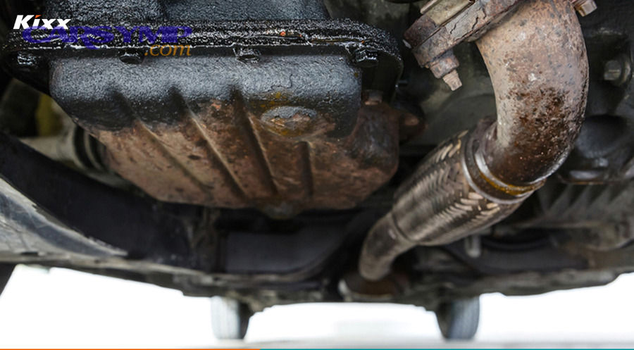 When should you stop driving and get professional help for an oil leak?