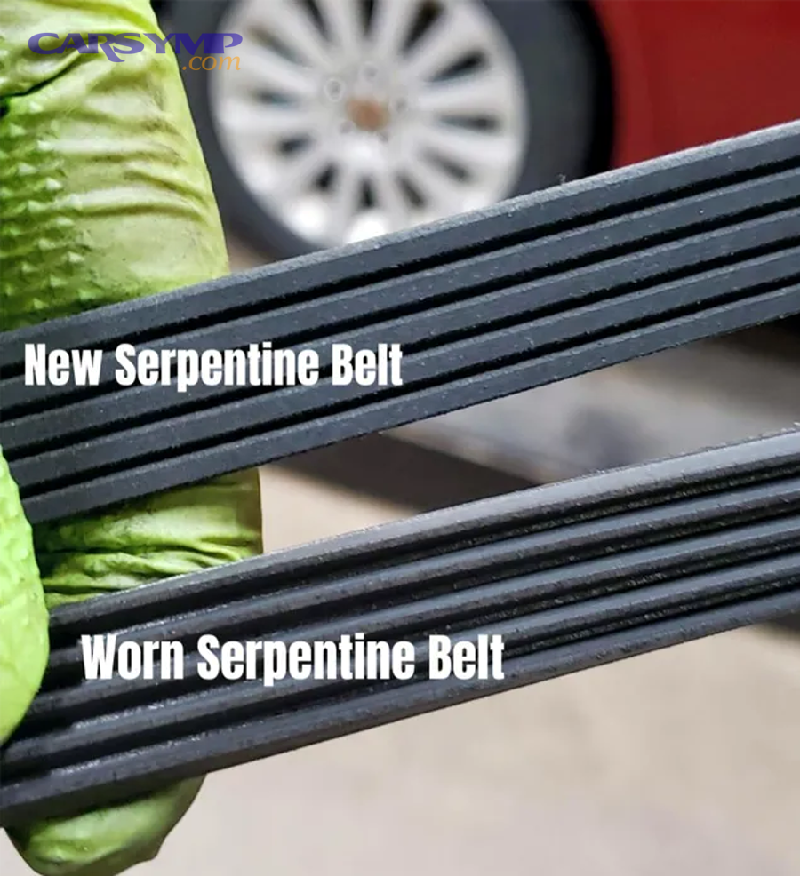 serpentine belt routing diagram showing multiple pulleys and belt path