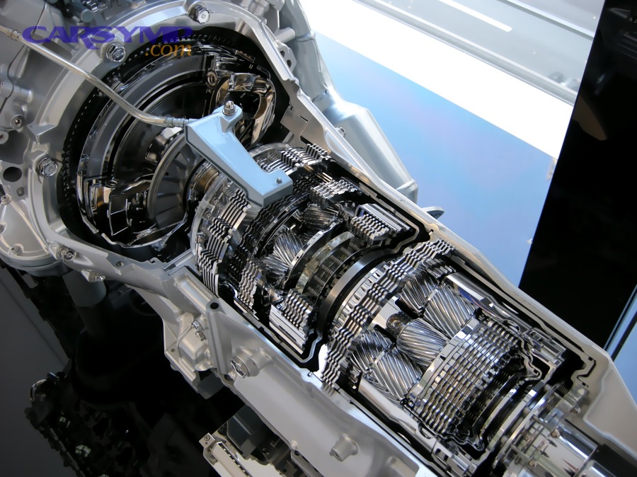Automatic transmission cutaway illustrating components a mechanic may evaluate during diagnosis