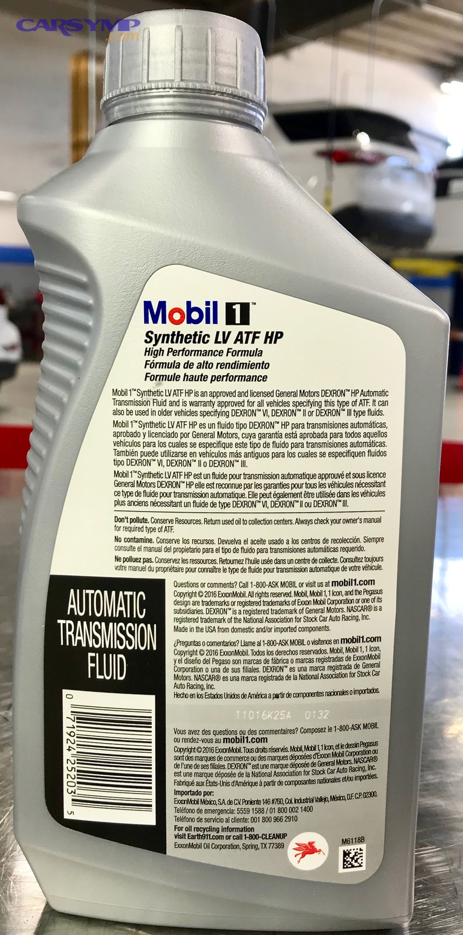 Automatic transmission fluid label representing the importance of correct ATF specification