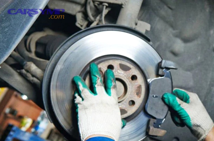 Diagram of brake pad wear indicators and how they relate to brake noise