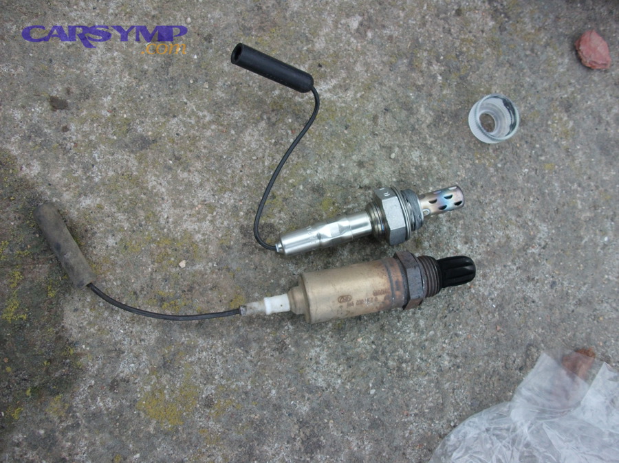 New versus old oxygen sensors showing age-related wear