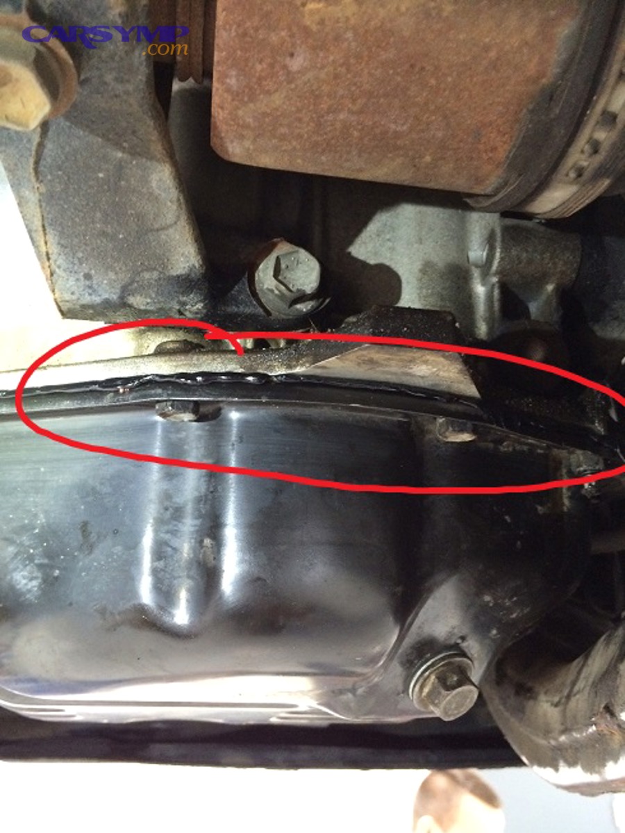 What rare issues can sabotage an oil pan (sump) gasket job, and how do you handle them?