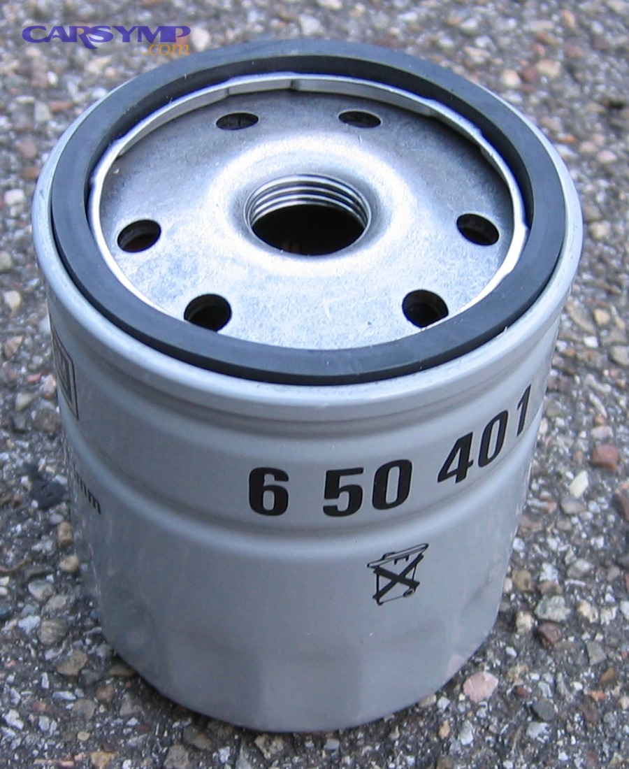 Oil filter showing gasket surface and center opening