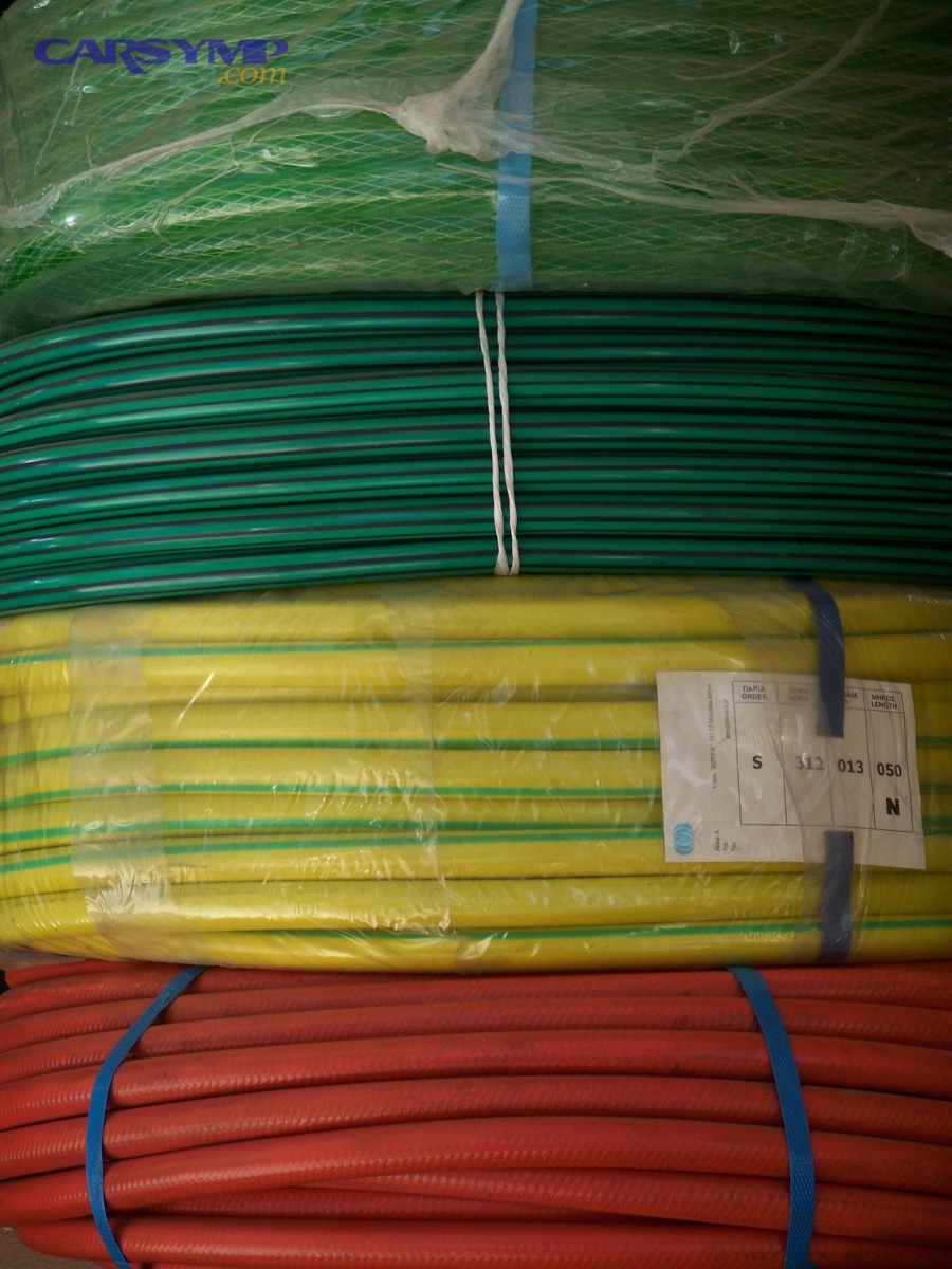 Various plastic water hoses illustrating different flexibility and construction types
