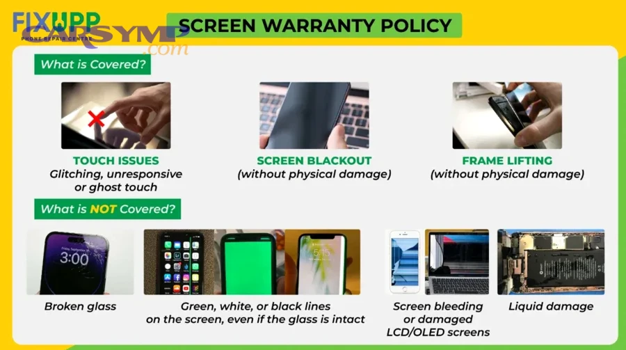 Are customer-supplied parts covered under a mobile repair warranty?