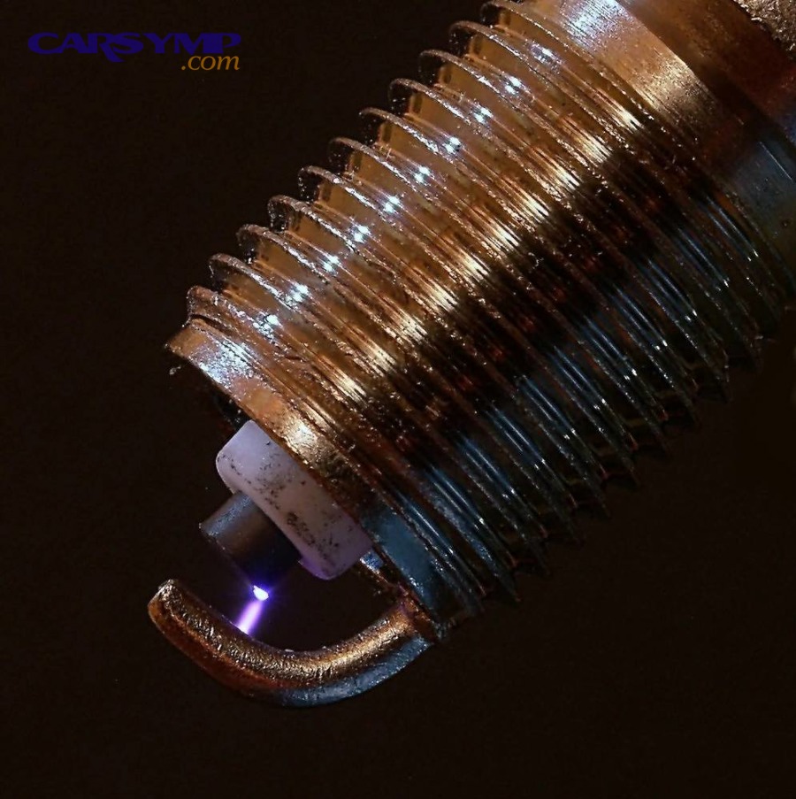 Spark plug firing across the electrode gap