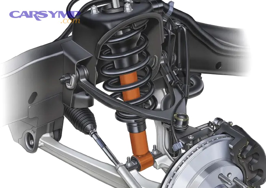 Mechanic using grease gun to lubricate suspension component grease fitting