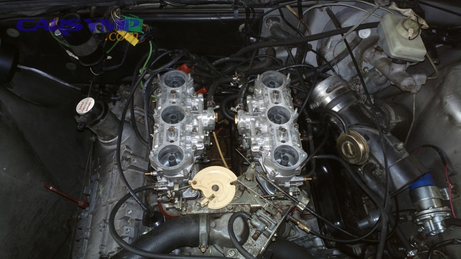 Engine air filter removed from an airbox in the engine bay