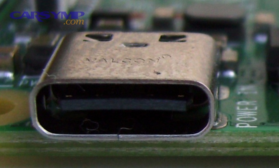 USB-C port example showing a common connector type that can be damaged by lint, force, or bad cables