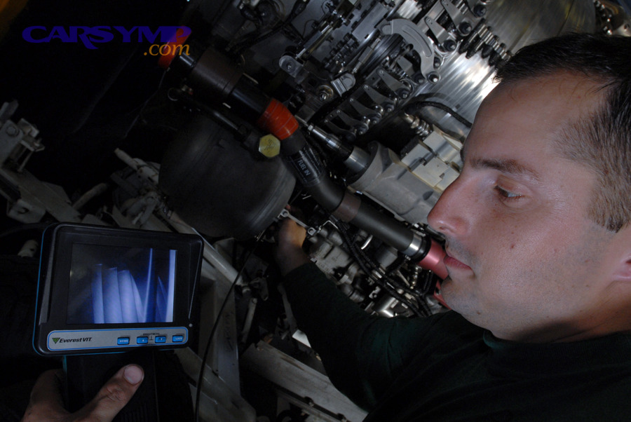 borescope-style inspection tool used to visually inspect engine internals