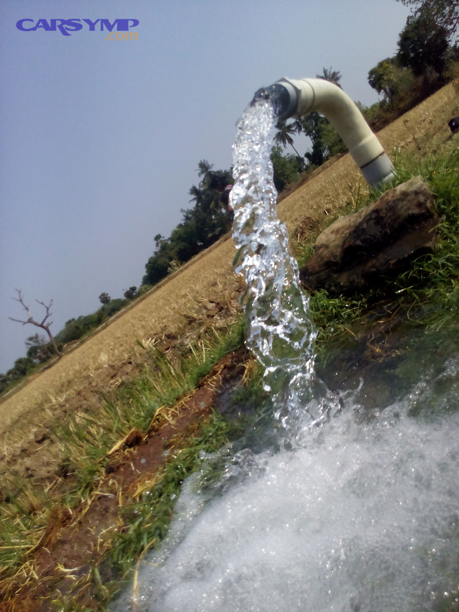 Water pump concept image showing coolant movement through a pump