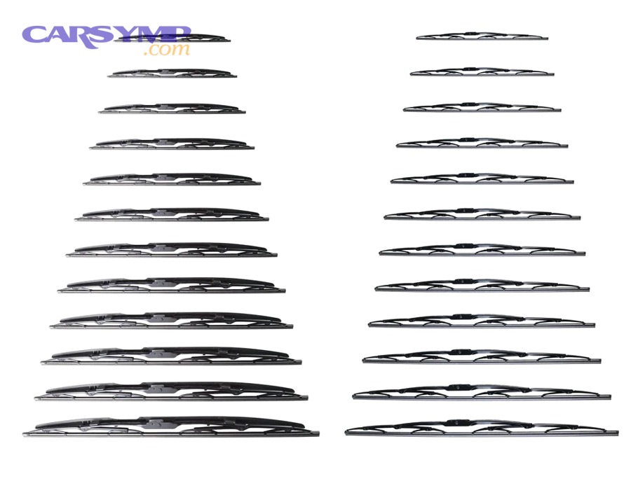 windshield wiper blades clearing rain on car windshield