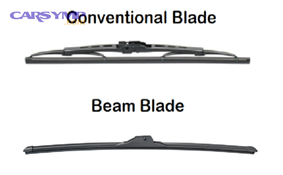 car windshield covered in snow with wiper blades in winter conditions