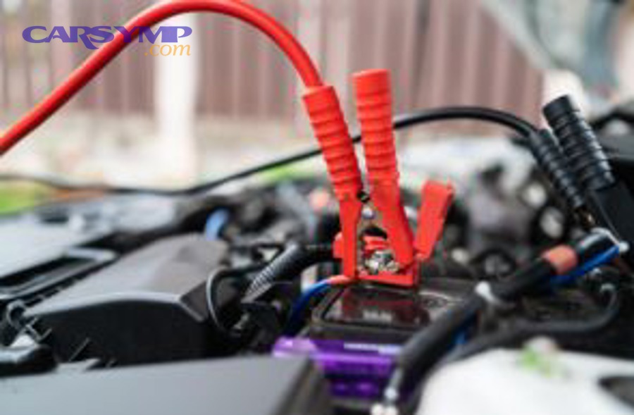 Diagram showing correct jumper cable connection order for a jump start