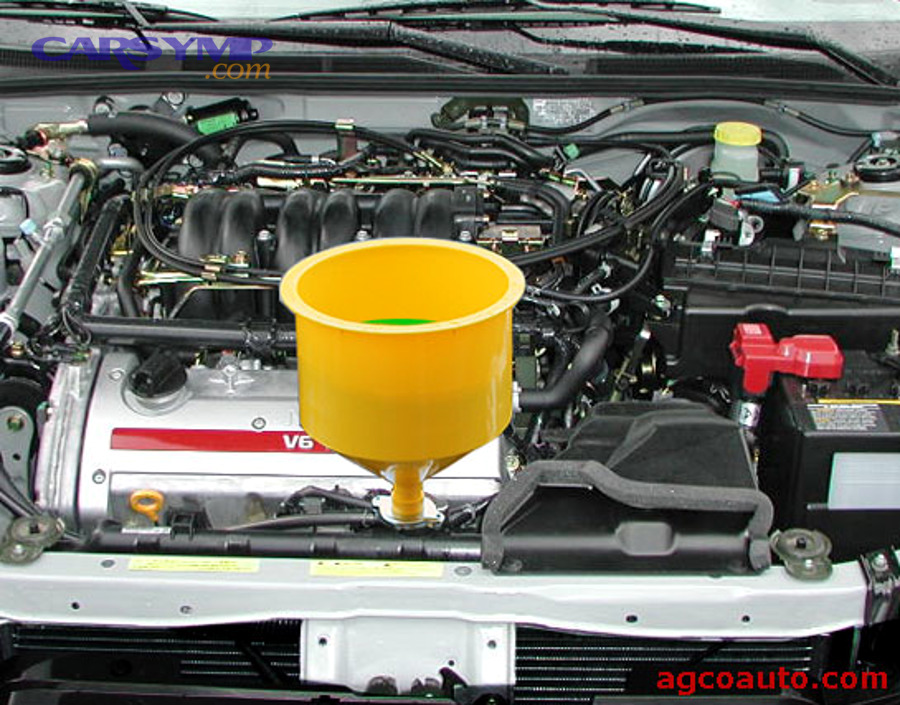 Cooling system funnel tool used for filling and bleeding air from the system