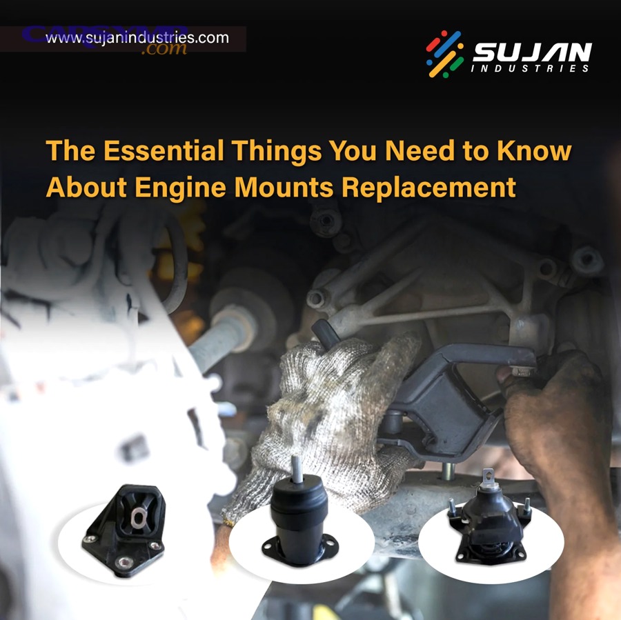 What safety hazards can injure you or damage the car during mount replacement?