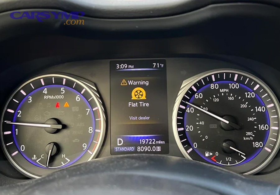 Person using a tire pressure gauge to check tire pressure