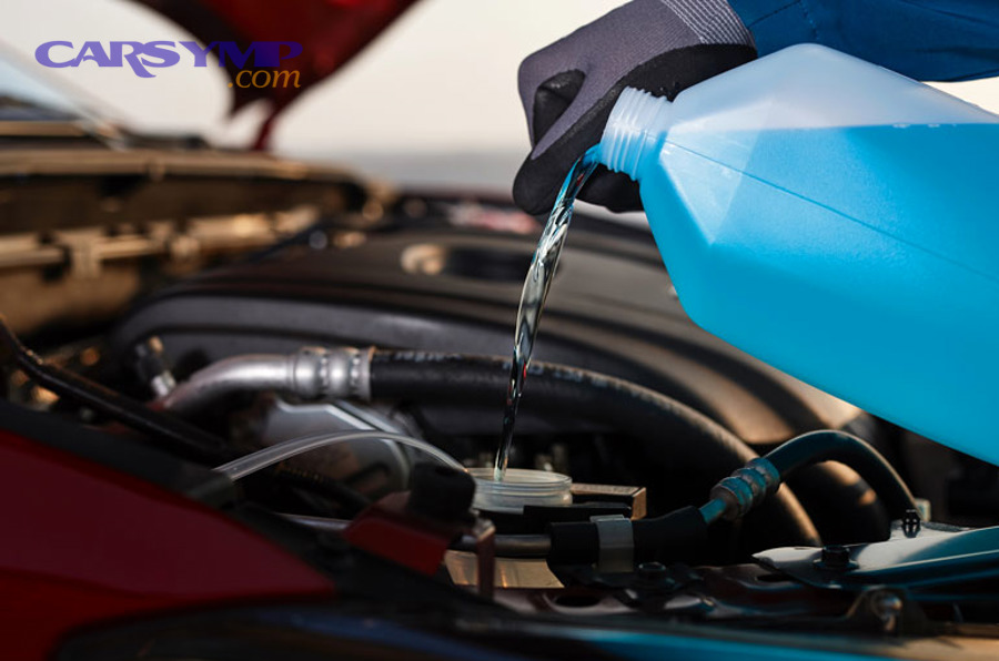 Checking engine oil level with a dipstick on level ground