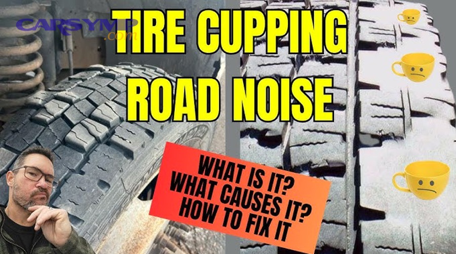 Tire rotation pattern illustration to help address tire cupping and road noise