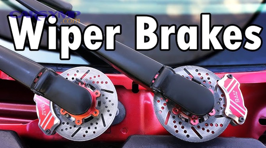 Simple disc brake caliper diagram with rotor and pads