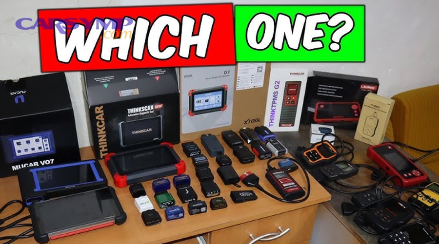 Diagram showing possible OBD-II port placement and connector view