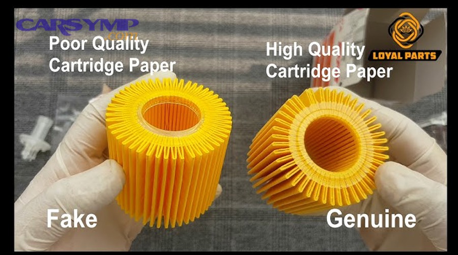 Cutaway photo showing an oil filter anti-drainback valve seated around the base plate openings