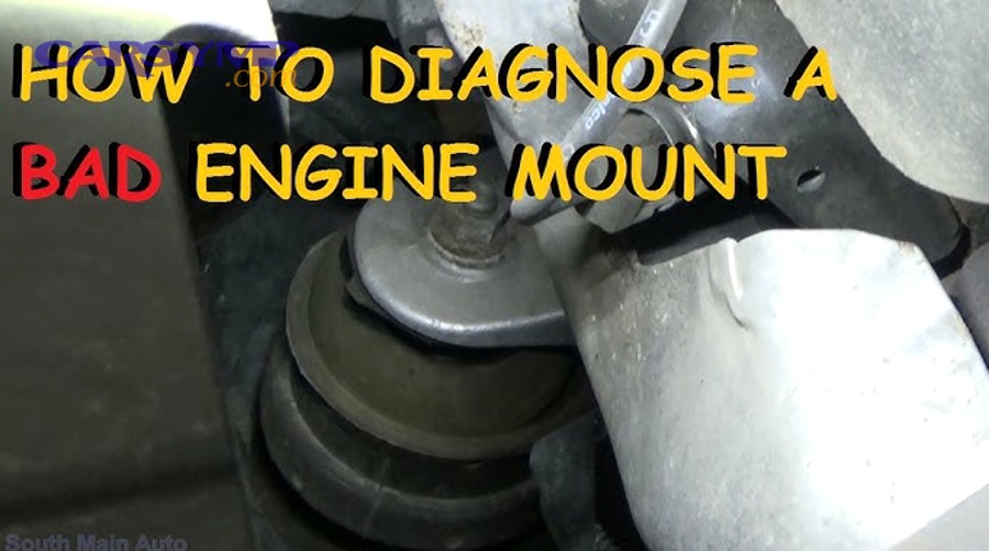 Close-up of cracked rubber on an engine mount bushing