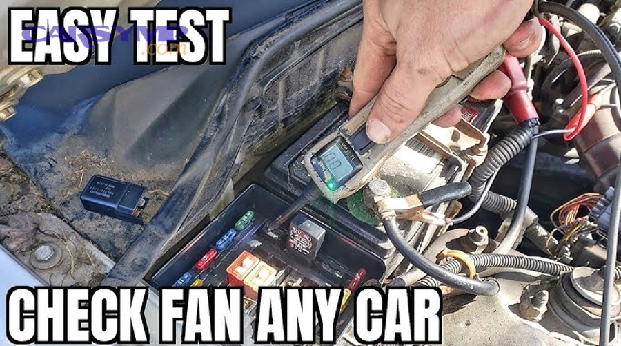 Dual radiator fan assembly illustration showing fan motors and mounting points