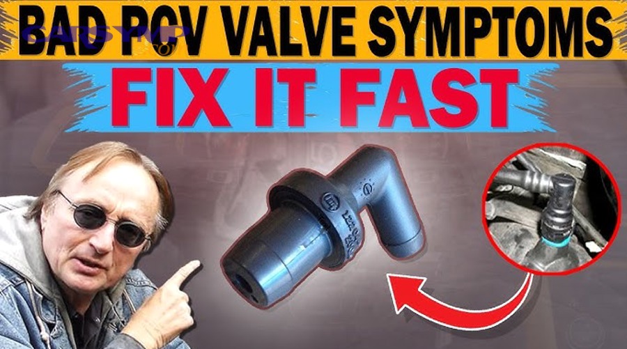 PCV system diagram showing PCV valve and hose routing to intake manifold