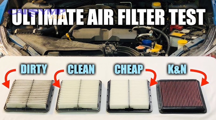 Bar chart comparing total cost of ownership for OEM vs aftermarket air filters over 100000 miles