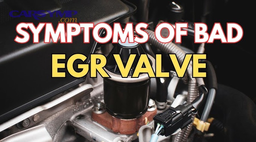 mechanic hands holding EGR valve showing heavy carbon buildup on valve seat and pintle